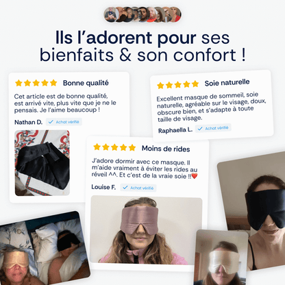 Masque de sommeil en soie de mûrier